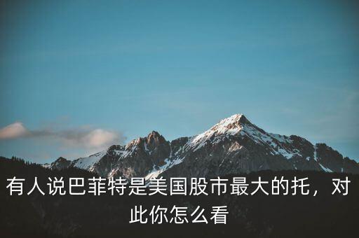 有人說(shuō)巴菲特是美國(guó)股市最大的托，對(duì)此你怎么看