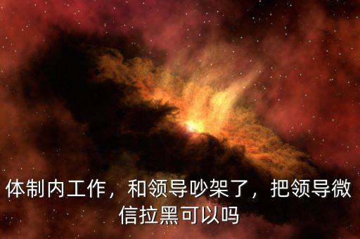 體制內(nèi)工作，和領(lǐng)導(dǎo)吵架了，把領(lǐng)導(dǎo)微信拉黑可以嗎