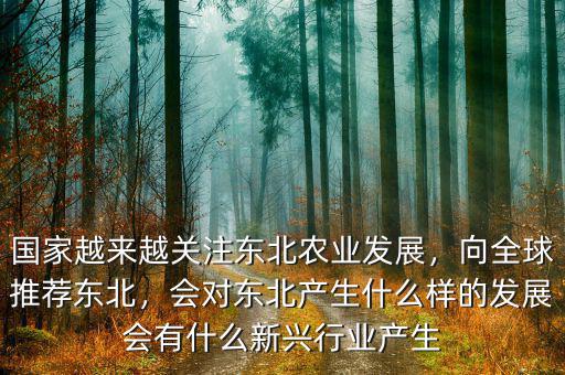 國家越來越關(guān)注東北農(nóng)業(yè)發(fā)展，向全球推薦東北，會(huì)對東北產(chǎn)生什么樣的發(fā)展會(huì)有什么新興行業(yè)產(chǎn)生