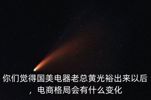 你們覺得國美電器老總黃光裕出來以后，電商格局會有什么變化
