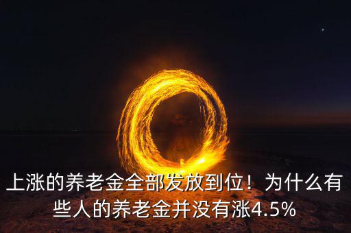 上漲的養(yǎng)老金全部發(fā)放到位！為什么有些人的養(yǎng)老金并沒有漲4.5%
