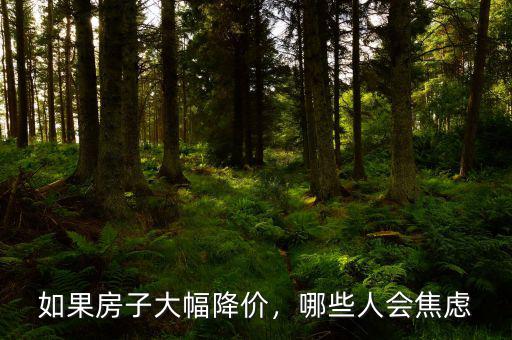 如果房子大幅降價，哪些人會焦慮