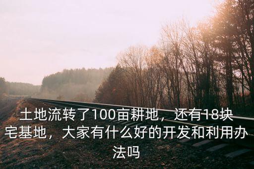 土地流轉(zhuǎn)了100畝耕地，還有18塊宅基地，大家有什么好的開發(fā)和利用辦法嗎