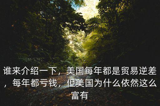 誰(shuí)來(lái)介紹一下，美國(guó)每年都是貿(mào)易逆差，每年都虧錢(qián)，但美國(guó)為什么依然這么富有
