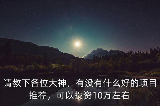 請(qǐng)教下各位大神，有沒(méi)有什么好的項(xiàng)目推薦，可以投資10萬(wàn)左右