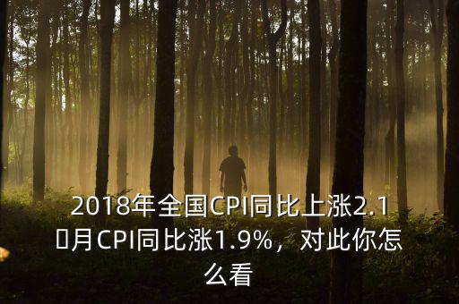 2018年全國CPI同比上漲2.1月CPI同比漲1.9%，對此你怎么看