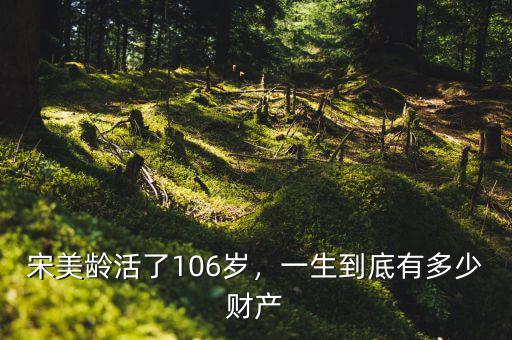 宋美齡活了106歲，一生到底有多少財產(chǎn)