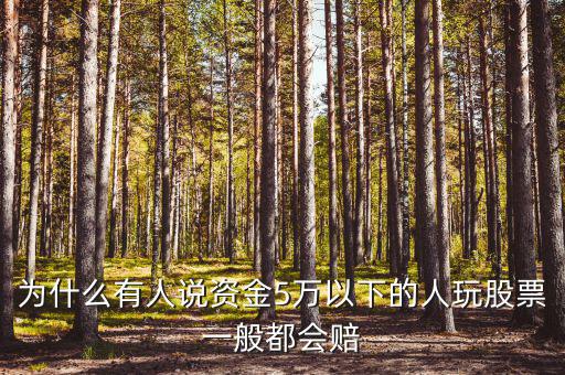 為什么有人說資金5萬以下的人玩股票一般都會(huì)賠