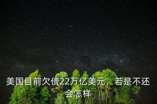 美國目前欠債22萬億美元，若是不還會怎樣