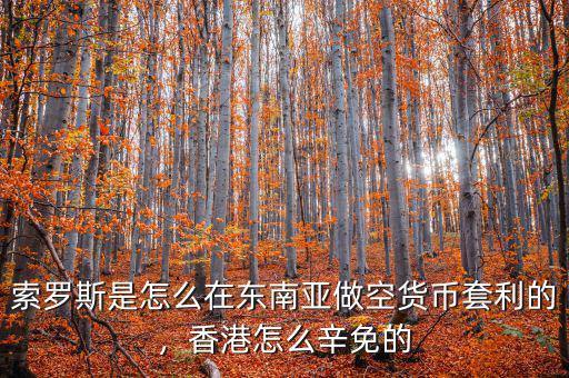 索羅斯是怎么在東南亞做空貨幣套利的，香港怎么辛免的