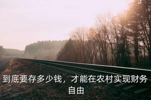 到底要存多少錢，才能在農村實現(xiàn)財務自由
