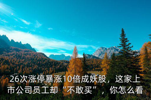 26次漲停暴漲10倍成妖股，這家上市公司員工卻“不敢買”，你怎么看