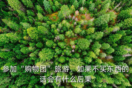 參加“購(gòu)物團(tuán)”旅游，如果不買(mǎi)東西的話會(huì)有什么后果