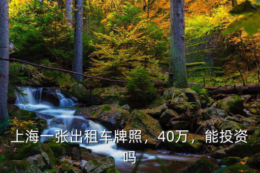 上海一張出租車牌照，40萬，能投資嗎