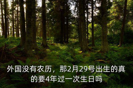 外國(guó)沒有農(nóng)歷，那2月29號(hào)出生的真的要4年過一次生日嗎