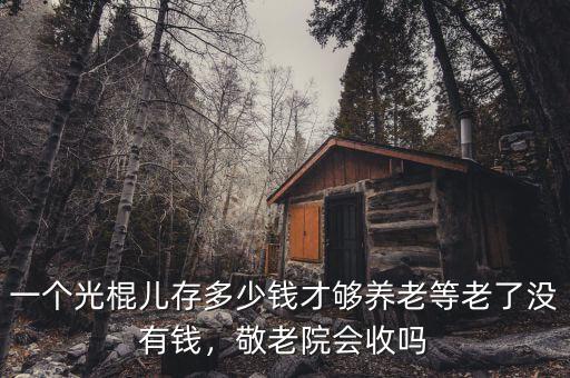 一個光棍兒存多少錢才夠養(yǎng)老等老了沒有錢，敬老院會收嗎