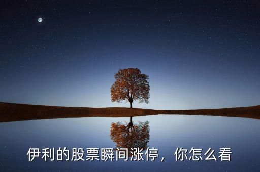 伊利的股票瞬間漲停，你怎么看