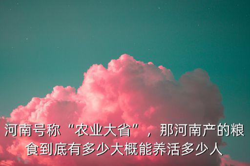 河南號稱“農(nóng)業(yè)大省”，那河南產(chǎn)的糧食到底有多少大概能養(yǎng)活多少人
