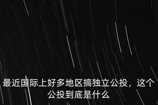 最近國際上好多地區(qū)搞獨(dú)立公投，這個(gè)公投到底是什么