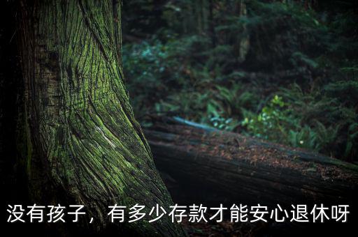 沒有孩子，有多少存款才能安心退休呀