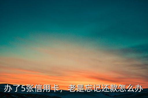 辦了5張信用卡，老是忘記還款怎么辦