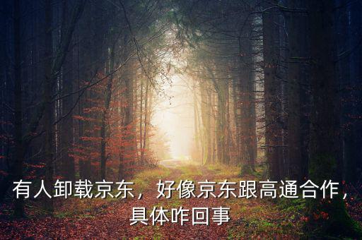 有人卸載京東，好像京東跟高通合作，具體咋回事