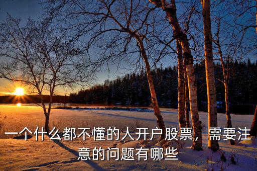 一個(gè)什么都不懂的人開戶股票，需要注意的問題有哪些