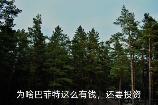 為啥巴菲特這么有錢，還要投資