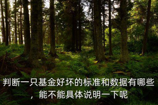 判斷一只基金好壞的標(biāo)準(zhǔn)和數(shù)據(jù)有哪些，能不能具體說明一下呢