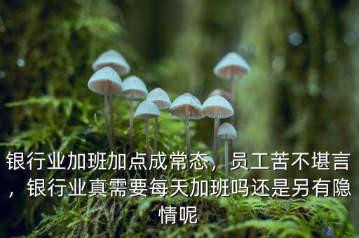 銀行業(yè)加班加點(diǎn)成常態(tài)，員工苦不堪言，銀行業(yè)真需要每天加班嗎還是另有隱情呢