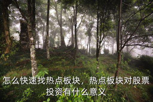 怎么快速找熱點(diǎn)板塊，熱點(diǎn)板塊對(duì)股票投資有什么意義