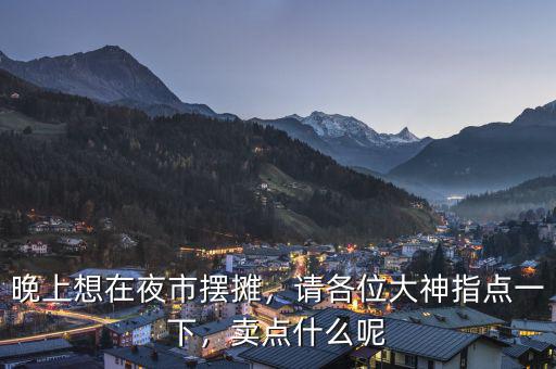 晚上想在夜市擺攤，請各位大神指點一下，賣點什么呢