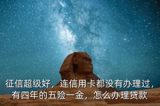 征信超級(jí)好，連信用卡都沒(méi)有辦理過(guò)，有四年的五險(xiǎn)一金，怎么辦理貸款