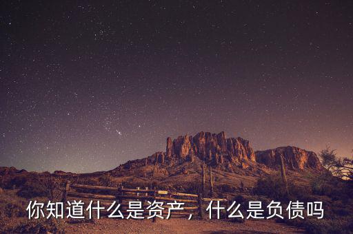 你知道什么是資產(chǎn)，什么是負債嗎