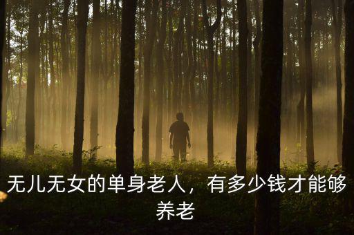 無兒無女的單身老人，有多少錢才能夠養(yǎng)老