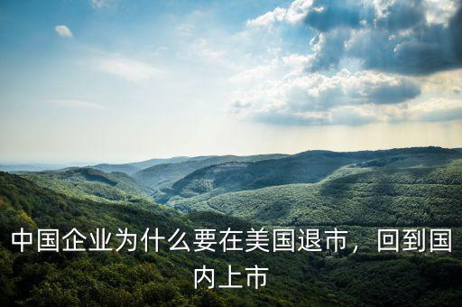 中國企業(yè)為什么要在美國退市，回到國內(nèi)上市