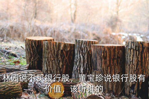 林園說不買銀行股，董寶珍說銀行股有價值，該聽誰的
