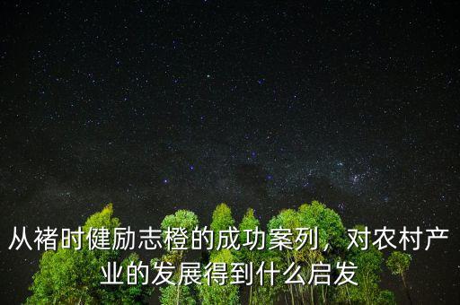 從褚時(shí)健勵(lì)志橙的成功案列，對(duì)農(nóng)村產(chǎn)業(yè)的發(fā)展得到什么啟發(fā)