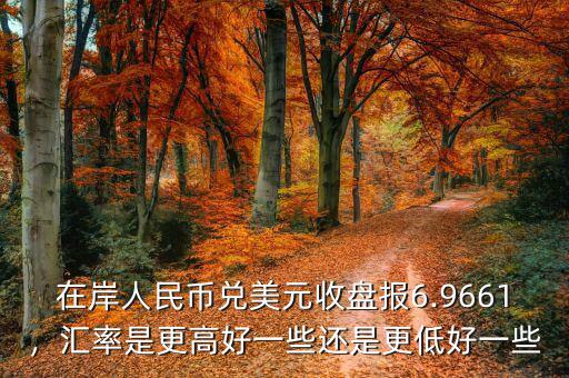 在岸人民幣兌美元收盤報(bào)6.9661，匯率是更高好一些還是更低好一些