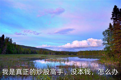 我是真正的炒股高手，沒本錢，怎么辦
