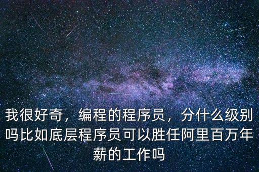 我很好奇，編程的程序員，分什么級別嗎比如底層程序員可以勝任阿里百萬年薪的工作嗎