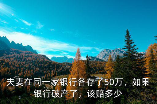 夫妻在同一家銀行各存了50萬(wàn)，如果銀行破產(chǎn)了，該賠多少