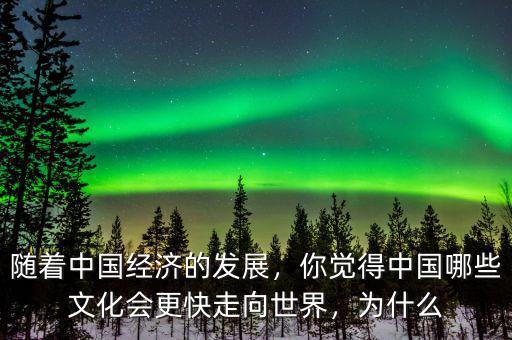 隨著中國經(jīng)濟(jì)的發(fā)展，你覺得中國哪些文化會(huì)更快走向世界，為什么
