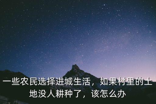 一些農(nóng)民選擇進(jìn)城生活，如果村里的土地沒(méi)人耕種了，該怎么辦
