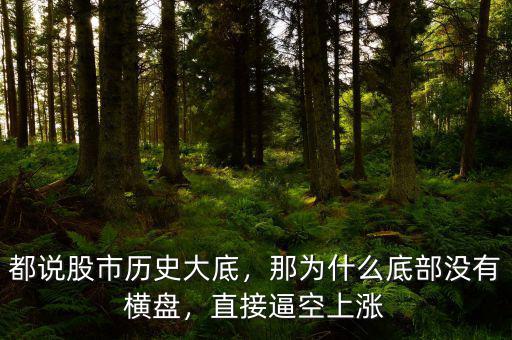 都說股市歷史大底，那為什么底部沒有橫盤，直接逼空上漲