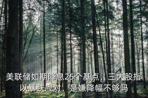 美聯(lián)儲(chǔ)如期降息25個(gè)基點(diǎn)，三大股指以暴跌應(yīng)對(duì)，是嫌降幅不夠嗎