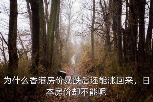 為什么香港房?jī)r(jià)暴跌后還能漲回來，日本房?jī)r(jià)卻不能呢