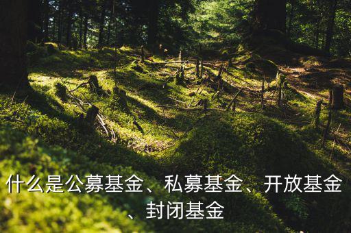 什么是公募基金、私募基金、開放基金、封閉基金