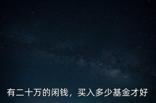 有二十萬的閑錢，買入多少基金才好