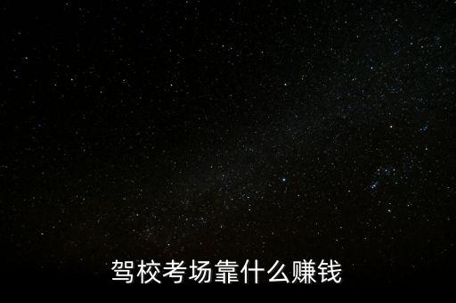 駕?？紙?chǎng)靠什么賺錢